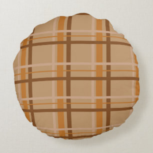 Fall Plaid Round Pillow
