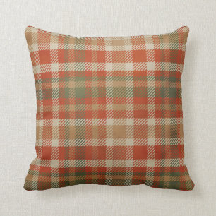 Fall Plaid Throw Pillow