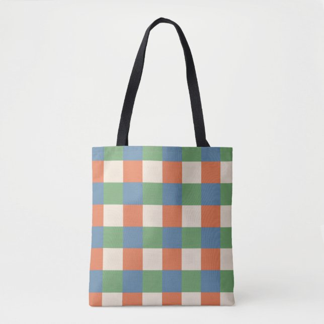 Fall Plaid Tote Bag (Front)