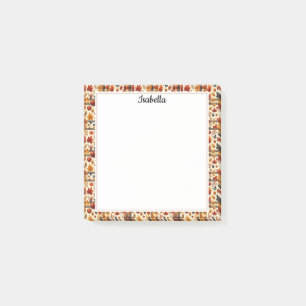 Fall Plaids, Acorns, Maple Tree Leaves Colourful Post-it Notes