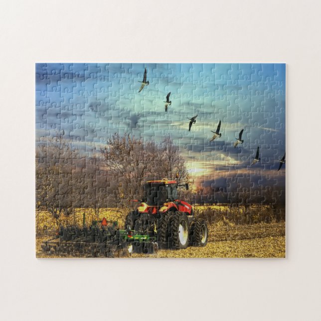 Fall Plow Tractor Ohio. Jigsaw Puzzle (Horizontal)