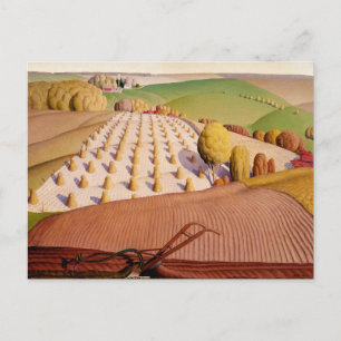 Fall Plowing, 1931 by Grant Wood Postcard