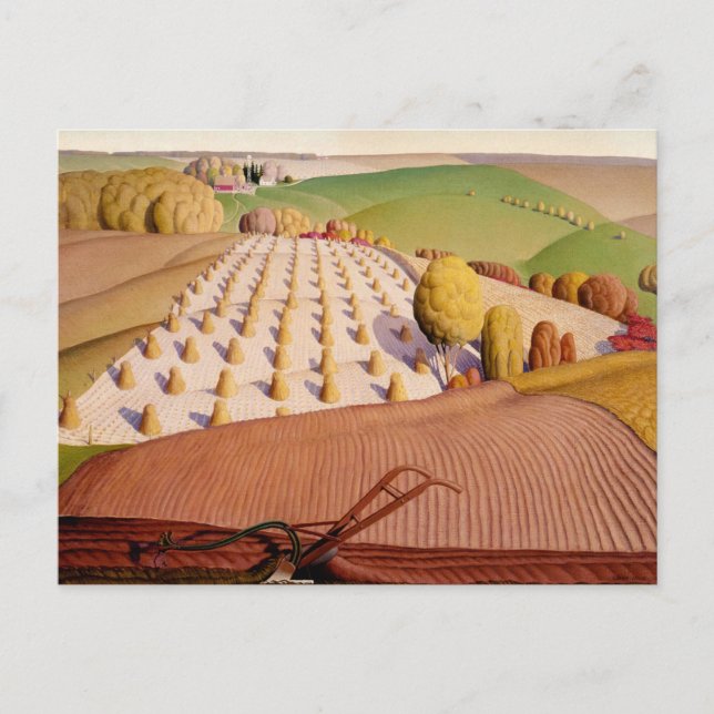 Fall Plowing, 1931 by Grant Wood Postcard (Front)