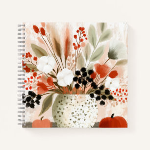 Fall Posy and Rust Speckled Pot Notebook