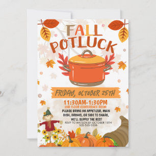 Fall Potluck Invitation, Autumn Luncheon Invite