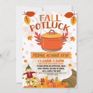 Fall Potluck Invitation, Autumn Luncheon Invite