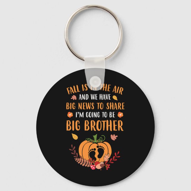 Fall Pregnancy Announcement To Be Brother Autumn  Keychain (Front)