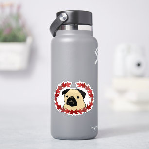 Fall Pug with Split Leaf Wreath
