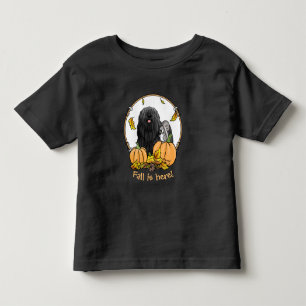Fall Puli Dog (black) Pumpkins Leaves Cute Funny Toddler T-shirt