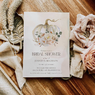 Fall Pumpkin and Floral Bridal Shower Invitation