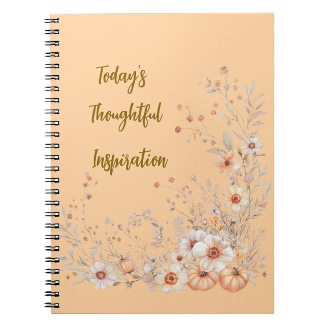 Fall Pumpkin and Floral Notebook (Front)
