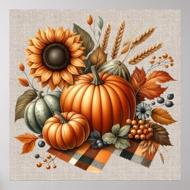 Fall Pumpkin Artwork Poster (Front)