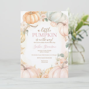 Fall pumpkin autumn baby shower invitation