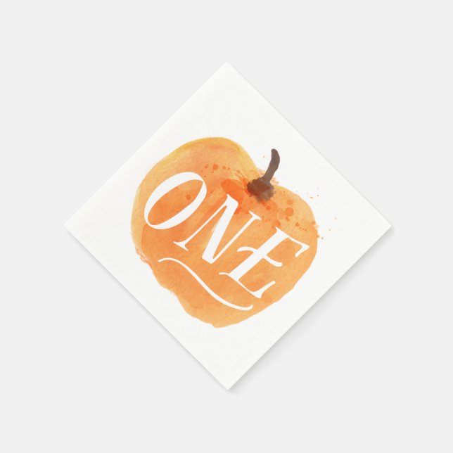 Fall Pumpkin Autumn | First Birthday Napkin (Corner)