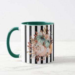 Fall Pumpkin - Autumn Floral Coffee Mug