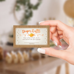 Fall Pumpkin Baby Shower Diaper Raffle Card
