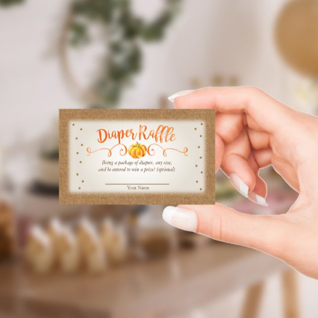 Fall Pumpkin Baby Shower Diaper Raffle Card (Creator Uploaded)