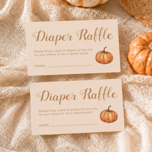 Fall Pumpkin Baby Shower Diaper Raffle Enclosure Card