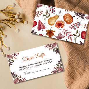 Fall Pumpkin Baby Shower Diaper Raffle  Enclosure Card