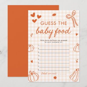 Fall Pumpkin Baby Shower Guess The Baby Food Game Invitation