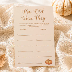 Fall Pumpkin Baby Shower How Old Were They Game
