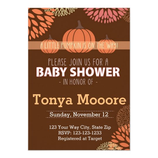 Fall Pumpkin Baby Shower Invitation