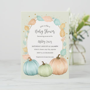 Fall pumpkin Baby shower invitation