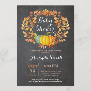 Fall Pumpkin Baby Shower Invitation Card
