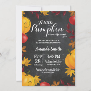 Fall Pumpkin Baby Shower invitation Chalkboard