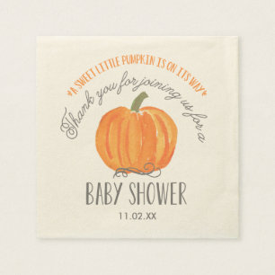 Fall Pumpkin Baby Shower Napkin