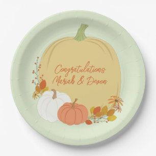 Fall Pumpkin Baby Shower Paper Plates