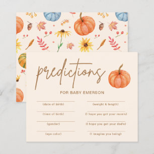 Fall Pumpkin Baby Shower predictions Game