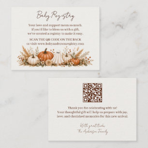 Fall Pumpkin Baby Shower Registry Insert with QR