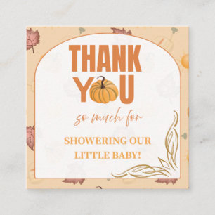 Fall Pumpkin Baby Shower Thank You Card 