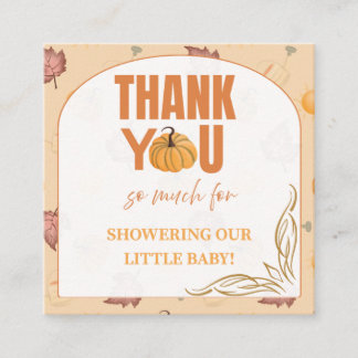 Fall Pumpkin Baby Shower Thank You Card