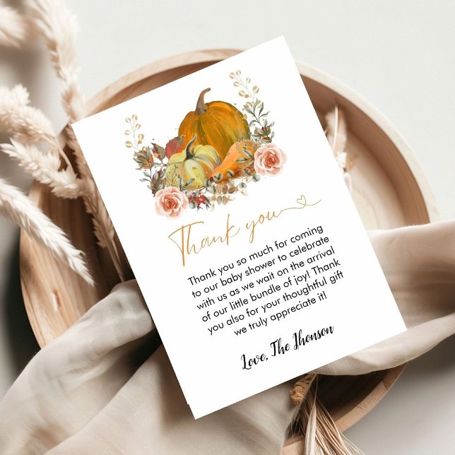 Fall pumpkin baby shower  thank you card (Creator Uploaded)