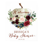 Fall Pumpkin Baby Shower Welcome Sign