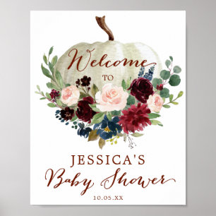 Fall Pumpkin Baby Shower Welcome Sign