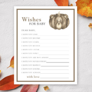 Fall Pumpkin Bear - Party game   wishes for baby