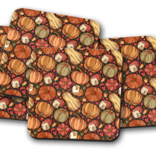 Fall Pumpkin Berry Fall Pumpkin Cork Coaster