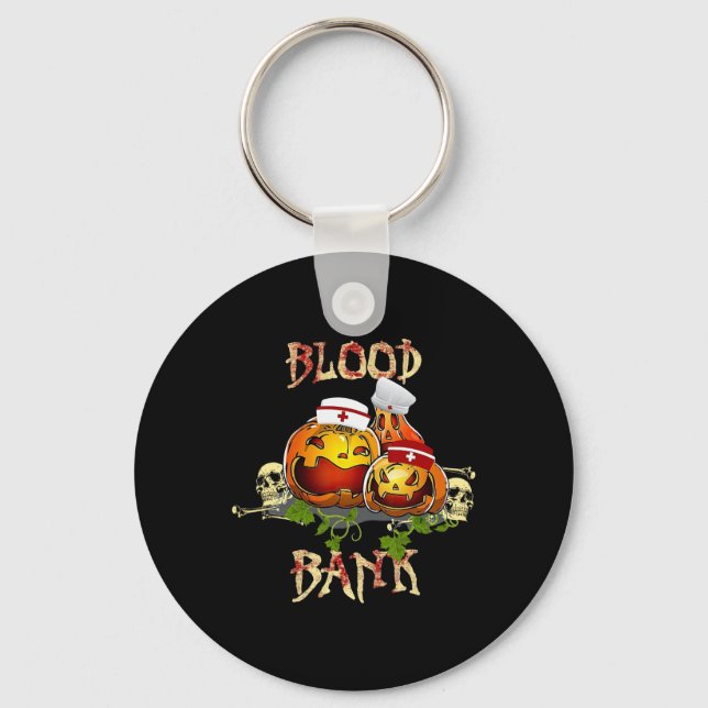 Fall Pumpkin Blood Nk Halloween Lab Scientist Medi Keychain (Front)