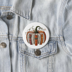 Fall Pumpkin Book Lover Booktok Halloween 3 Inch Round Button