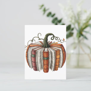 Fall Pumpkin Book Lover Booktok Halloween Postcard