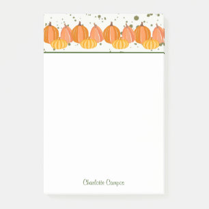 Fall Pumpkin Border Personalized  Post-it Notes