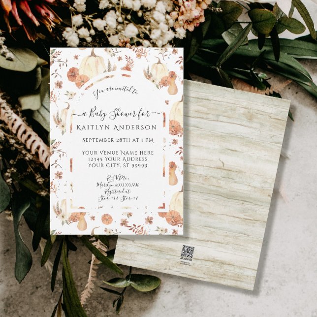 Fall Pumpkin Botanical Watercolor Floral Baby (Creator Uploaded)