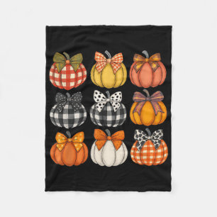 Fall Pumpkin Bow, Coquette Autumn, Fall Autumn Pum Fleece Blanket