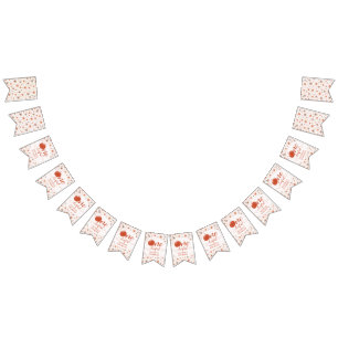 Fall Pumpkin Bow Orange Flowers Arch Birthday Bunting Flags