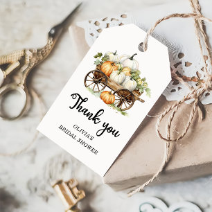 Fall Pumpkin Bridal Shower Favour thank you Gift Tags