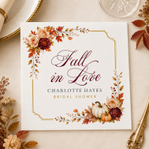 Fall Pumpkin Bridal Shower Napkin