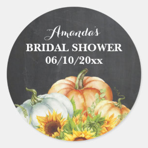 Fall Pumpkin Bridal Shower Thank You Classic Round Sticker